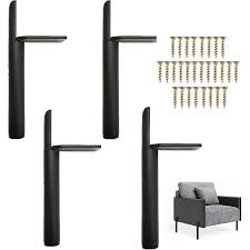 4 black metal furniture legs 15cm