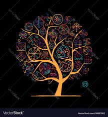 Sacred geometry art tree alchemy religion Vector Image