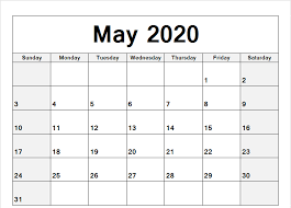 Ideal for use as a work calendar, church calendar, planner, scheduling reference, etc. May Calendar 2020 Word Monthly Calendar Template Free Printable Calendar Templates Calendar Template