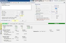 calculation modules beams masonry beam