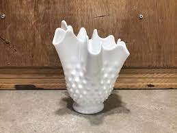 Fenton Hobnail Milk Glass Vase