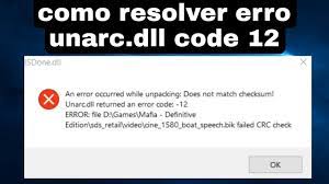 unarc dll returned an error code 12