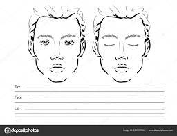 Makeup Face Template Male Man Face Chart Makeup Artist