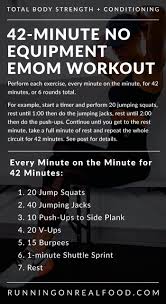 42 minute no equipment emom workout