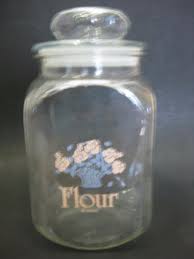 Vintage Glass Flour Canister With