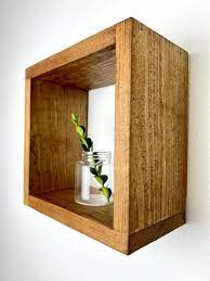 Floating Cube Shelf Medium Quality Wood