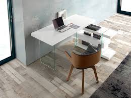 Your white wooden desk stock images are ready. Office Desk In Md Lacquered With Tempered Glass Sides Angel Cerda S L