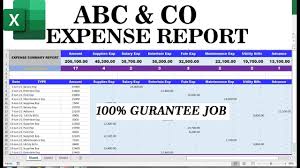 an expense report in excel