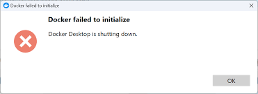 error docker desktop is shutting down