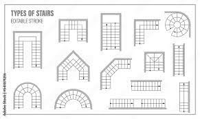 Set Of Stairs For Floor Plan Top View