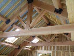 green oak beams and timber framed roof