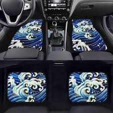 Most mats can be easily removed for cleaning and then replaced. Custom Japanese Blue Waves Floor Mats Tokyo Tom S