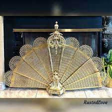 Antique Fireplace Screen Vintage