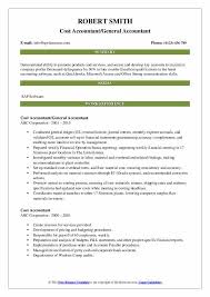 cost accountant resume samples qwikresume