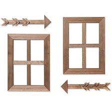 Window Frame Wall Decor 2 Pack Brown
