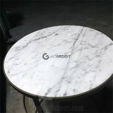 Carrara White Marble Round Patio Table