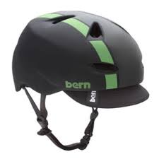 Bern Brentwood Matte Helmet With Visor Black Green Bomber