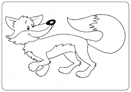 Coloring page for kids with charming fox. Fox Coloring Pages For Kids Printable Drawing With Crayons