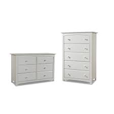 6 drawer double dresser and 5 drawer