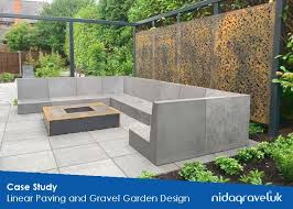Linear Paving And Gravel Garden Design