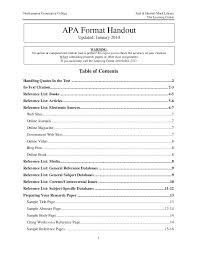 Dissertation Table Of Contents Edition Apa Format 6th