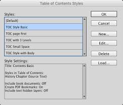indesign template essentials tables of