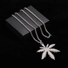 karopel silver weed herb charm necklace