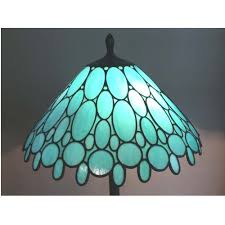 Stained Glass Teal Lamp Shade With