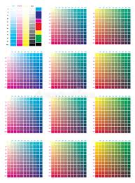 Cmyk Press Color Chart Vector Color Palette Cmyk Process