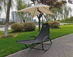 Umbrella Armrest Textilene Swing Chair