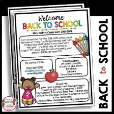 Welcome Back To School Newsletter Editable Open House Meet The Teacher