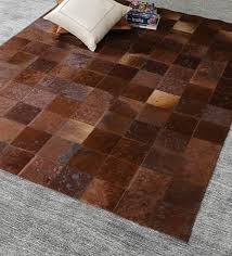 square patch work leather carpets for