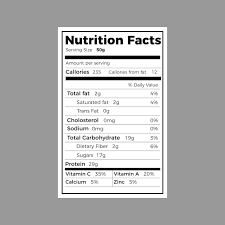 nutrition facts label vectors