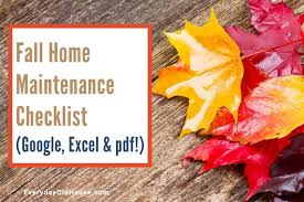 Free Fall Home Maintenance Checklist Google Docs Excel