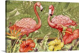 Tropical Flamingo Wall Art Canvas