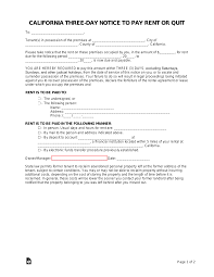 california 3 day notice to quit form