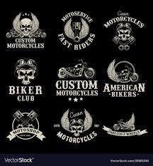 motor bike logo set royalty free