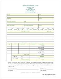 Automotive Work Order Samples Job Template Request Word Rightarrow