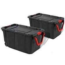 4.5 out of 5 stars. Rolling Storage Bin With Handle 40 Gal Box Set Of 2 Portable Container Latching Lid Heavy Duty Durable Organizer Mudroom Garage Workshop Laundry Easy Mobility Ebook By Badashop Walmart Com Walmart Com