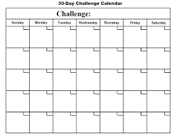 30 Day Challenge Calendar Basic Growth