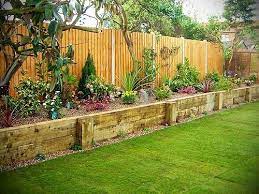 Raised Flower Bed Along Fence Garden