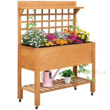 Outsunny Wooden Raised Garden Bed With