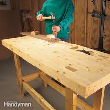 Diy modern raw wood plank bench. Build A Work Bench On A Budget Diy