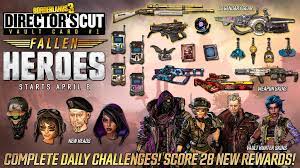 Sep 12, 2019 · ultimate vault hunter unlock all borderlands® 3 trophies. Borderlands 3 On Twitter The Fallen Heroes Vault Card Is Now Active For Owners Of The Director S Cut Add On Which Rewards Are You Most Excited For More Info On How Vault Cards