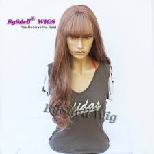 Beauty Milky Lavender Color Wig Air Bang Fringe Style Long Curly Wavy Heat Resistant Hair Wigs For Black White Women Vanessa Wigs Henry Margu Wigs
