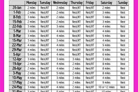 tentative training schedule other