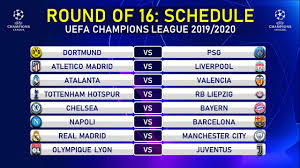 Keep up to date with live scores, schedule and results from the 2020/21 season. Match Schedule Round Of 16 Uefa Champions League 2020 Youtube