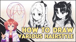 Anime hair is often based on real hairstyles but tends to be drawn in clumps rather than individual for drawing characters that can go along with these hairstyles see: How To Draw Cute Anime Girl Various Hairstyle Youtube