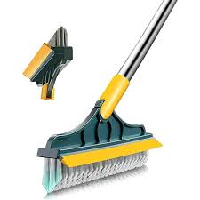 2 in 1 floor scrub brush with squeegee