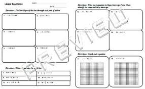 Linear Equations Worksheet With Answer